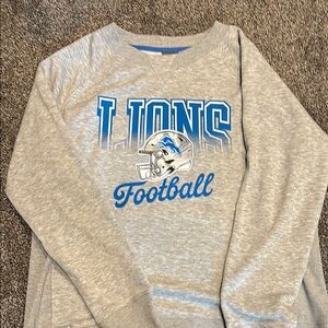 Fanatics Gray and Blue Lions Football Sweatshirt
